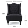 Tesy Accent Club Chair | Wingback Design | Button Tufted Gray Fabric