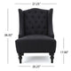 Tesy Accent Club Chair | Wingback Design | Button Tufted Gray Fabric