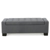 Liani Ottoman Bench Button Tufted Gray 50 Inch Lift Top Storage BM327006