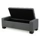 Liani Ottoman Bench Button Tufted Gray 50 Inch Lift Top Storage BM327006