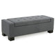 Liani Ottoman Bench, Button Tufted Gray, 50 Inch, Lift Top Storage