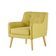 Tilo Accent Armchair | Modern Yellow Fabric | Splayed Birch Wood Legs