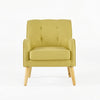 Tilo Accent Armchair | Modern Yellow Fabric | Splayed Birch Wood Legs