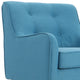 Tilo Accent Lounge Armchair | Blue Fabric | Splayed Birch Wood Legs