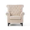 Koni Accent Armchair Button Diamond Tufted Rolled Arms Beige Fabric BM327013