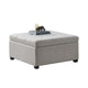 Jyan Square Ottoman, Hidden Storage, 35 Inch, Gray Fabric, Birch Wood