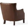 Accent Sofa Chair | Studded Trim Brown Top Grain Leather | Rubberwood