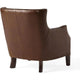 Accent Sofa Chair | Studded Trim Brown Top Grain Leather | Rubberwood
