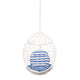 Kiwi Hanging Basket Chair w Chain Egg Shape Rattan Weaving White BM327020