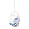 Kiwi Hanging Basket Chair w Chain Egg Shape Rattan Weaving White BM327020