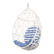 Tubo Hanging Accent Chair | Egg Shape | Rattan Woven | White Metal