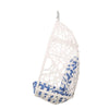 Tubo Hanging Accent Chair | Egg Shape | Rattan Woven | White Metal