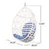 Tubo Hanging Accent Chair | Egg Shape | Rattan Woven | White Metal