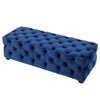 Puro Ottoman Bench | 51" | Button Tufted | Plush Navy Blue Velvet