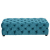 Puro Ottoman Bench | 51" | Button Tufted | Plush Teal Blue Velvet