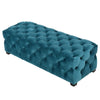 Puro Ottoman Bench | 51" | Button Tufted | Plush Teal Blue Velvet