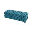 Puro Ottoman Bench | 51" | Button Tufted | Plush Teal Blue Velvet