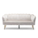 Nika Sofa | 3 Seater | Channel Stitching | 76" | Beige Velvet | Gold