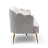 Nika Sofa | 3 Seater | Channel Stitching | 76" | Beige Velvet | Gold