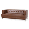 Alio Sofa | 81" | Tuxedo Arms | Chesterfield Tuft Brown Faux Leather
