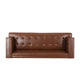 Alio Sofa | 81" | Tuxedo Arms | Chesterfield Tuft Brown Faux Leather