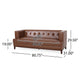 Alio Sofa | 81" | Tuxedo Arms | Chesterfield Tuft Brown Faux Leather