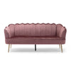 Nika Sofa 3 Seater Channel Stitching 76 Inch Blush Pink Velvet BM327030