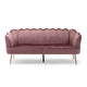 Nika Sofa 3 Seater Channel Stitching 76 Inch Blush Pink Velvet BM327030