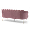 Nika Sofa 3 Seater Channel Stitching 76 Inch Blush Pink Velvet BM327030