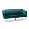 Nika Sofa | Modern Channel Stitching | 76" | Lush Teal Green Velvet