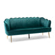 Nika Sofa | Modern Channel Stitching | 76" | Lush Teal Green Velvet