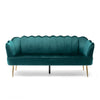 Nika Sofa | Modern Channel Stitching | 76" | Lush Teal Green Velvet