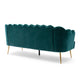 Nika Sofa | Modern Channel Stitching | 76" | Lush Teal Green Velvet