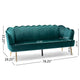 Nika Sofa | Modern Channel Stitching | 76" | Lush Teal Green Velvet