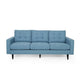 Apex Sofa 3 Seater 83 Inch Button Tufted Light Blue Fabric Black BM327033
