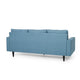 Apex Sofa 3 Seater 83 Inch Button Tufted Light Blue Fabric Black BM327033