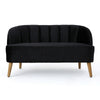 Loveseat | Channel Stitching | Tapered Wood Legs | 50" | Black Velvet