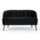 Loveseat | Channel Stitching | Tapered Wood Legs | 50" | Black Velvet