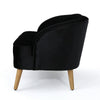 Loveseat | Channel Stitching | Tapered Wood Legs | 50" | Black Velvet