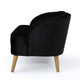 Loveseat | Channel Stitching | Tapered Wood Legs | 50" | Black Velvet