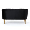 Loveseat | Channel Stitching | Tapered Wood Legs | 50" | Black Velvet