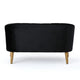 Loveseat | Channel Stitching | Tapered Wood Legs | 50" | Black Velvet
