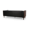 Biya Sofa | 90" | Chesterfield Tufted Black Faux Leather | 2 Pillows