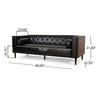 Biya Sofa | 90" | Chesterfield Tufted Black Faux Leather | 2 Pillows