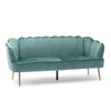 Nika Sofa | Modern Channel Stitched | 76" | Solid Wood | Blue Velvet