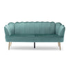 Nika Sofa | Modern Channel Stitched | 76" | Solid Wood | Blue Velvet