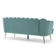 Nika Sofa | Modern Channel Stitched | 76" | Solid Wood | Blue Velvet