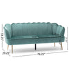 Nika Sofa | Modern Channel Stitched | 76" | Solid Wood | Blue Velvet