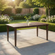 Dining Table | 76" Rectangular | Curved Corners | Brown Rubberwood