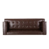 Alio Sofa 3 Seater 81 Inch Tuxedo Arms Tufted Brown Faux Leather BM327041